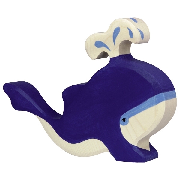 Holztiger - Figurine Baleine bleue - jet d'eau