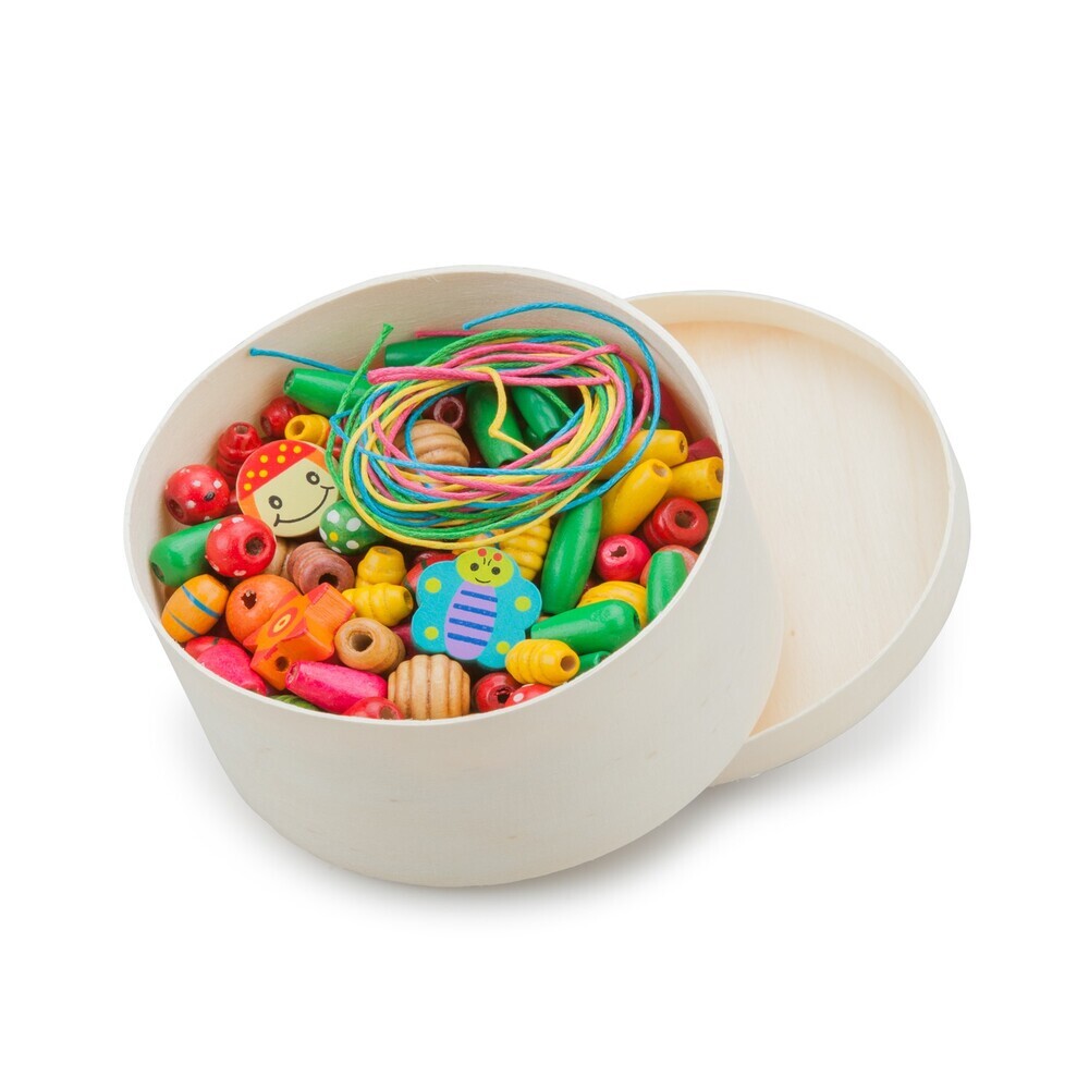 New Classic Toys - Boîte de perles en bois - 100 gr.