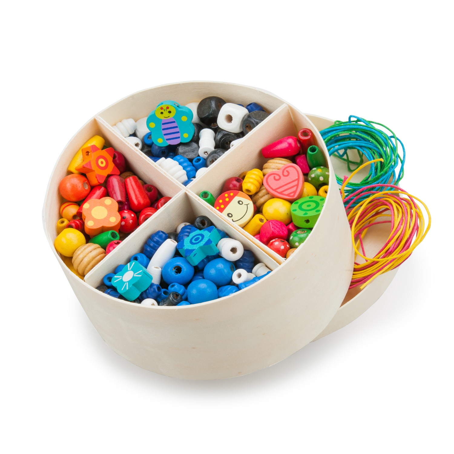 New Classic Toys - Boîte de perles en bois - 260 gr. New Classic Toys - Boîte de perles en bois - 260 gr.