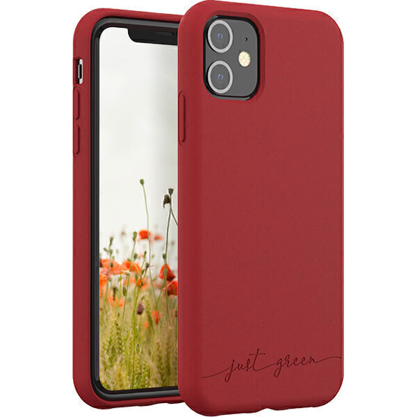 Just Green - Coque Biodégradable Rouge pour iPhone 11 Just Green