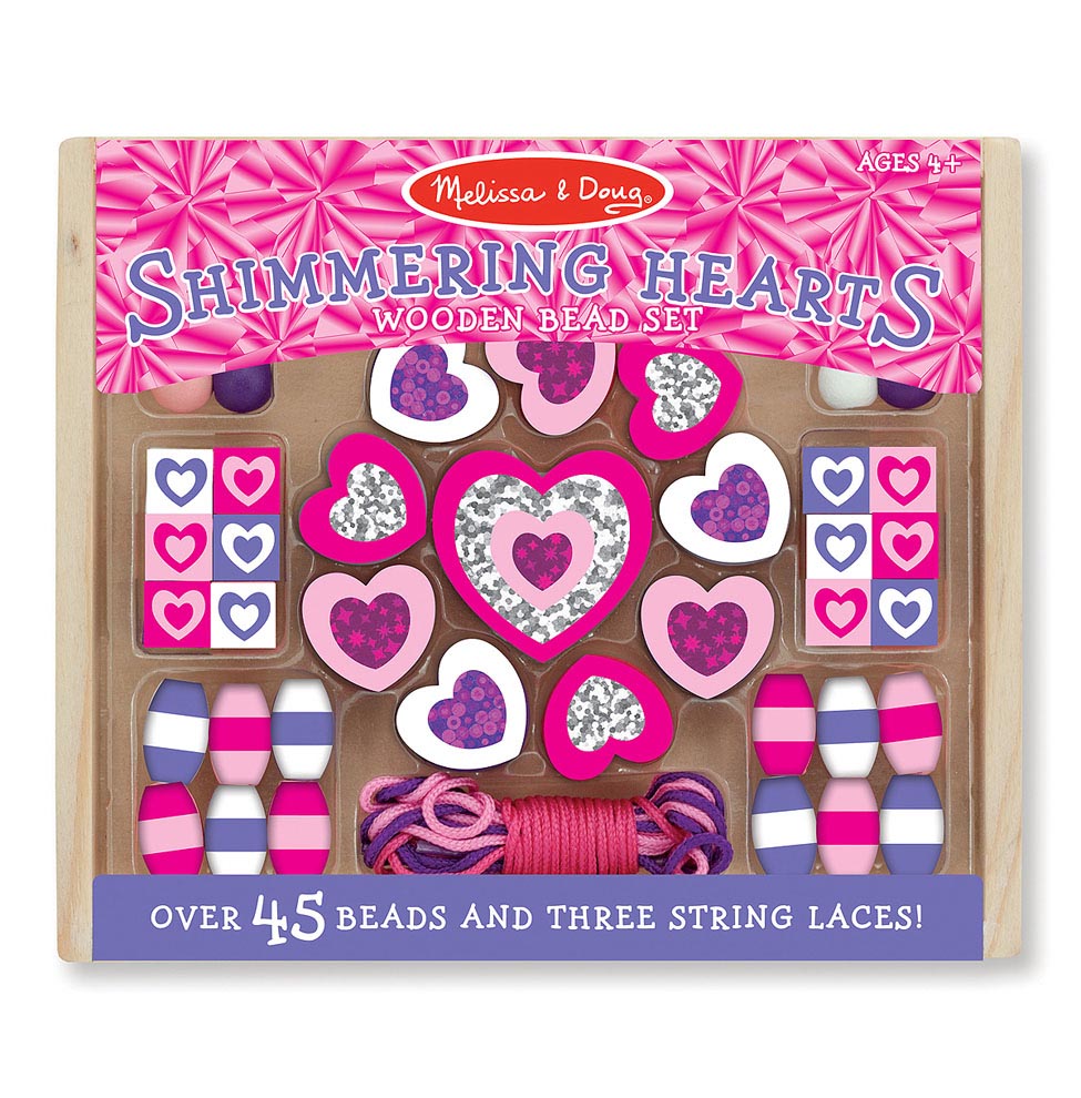 Melissa & Doug - Perles en bois Cœurs étincelants Melissa & Doug - Perles en bois Cœurs étincelants