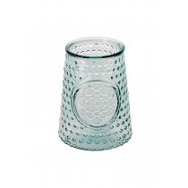 Créations Léonie’s France - Vase verre recyclé rétro picots 13,5cm