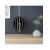 FEVE - Lampe suspension bois frêne teinté noir cordon blanc