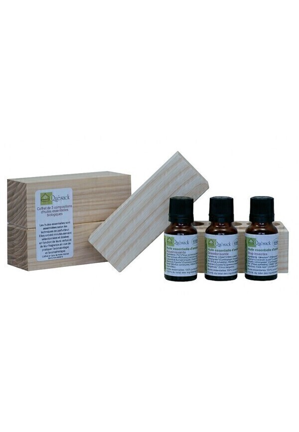 Quésack - Coffret maison Huiles essentielles: Désodorisante,Stop-insectes Quésack - Coffret maison Huiles essentielles: Désodorisante,Stop-insectes