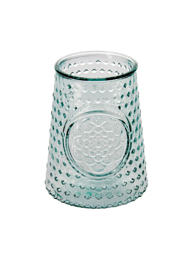 Créations Léonie’s France - Vase verre recyclé rétro picots 13,5cm