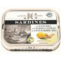 Jacques Gonidec - Sardines au naturel citron et gingembre 115g