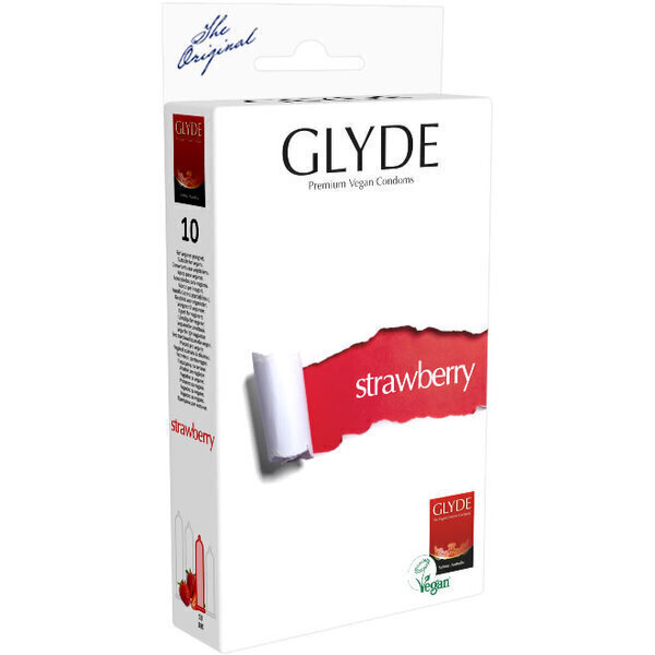 Glyde - GLYDE 10 Préservatifs Fraise latex Vegan