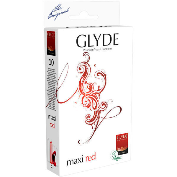 Glyde - GLYDE Maxi Rouge Préservatifs en latex naturel Vegan pack de 10