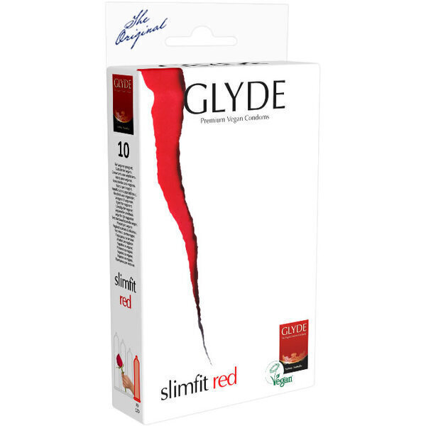 Glyde - GLYDE 10 Préservatifs Slimfit Rouge latex Vegan