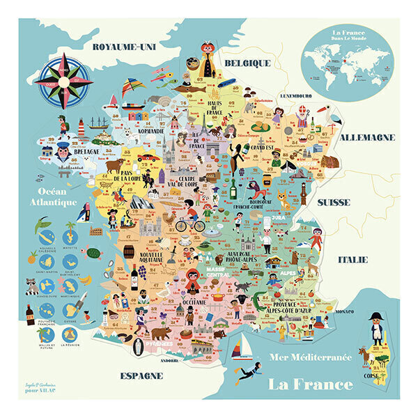 Vilac - Carte de France magnétique - Dès 5 ans