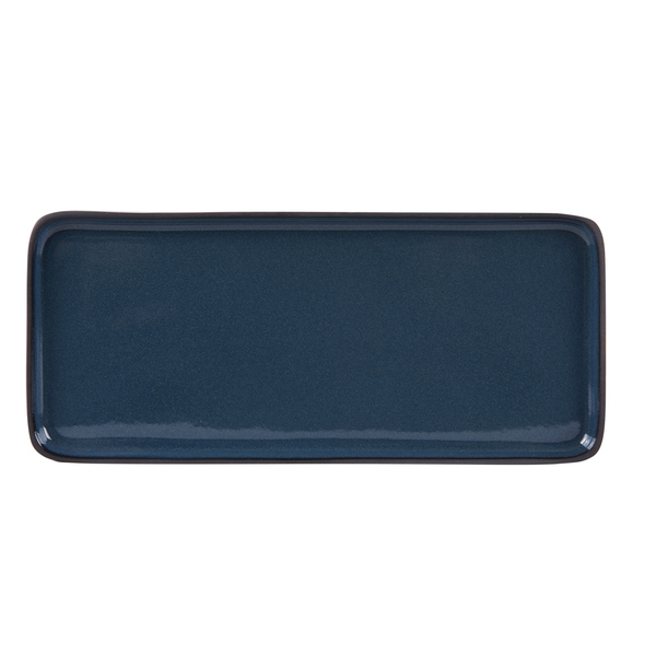 Table Passion - Plat rectangle 22x12 cm tikan bleu