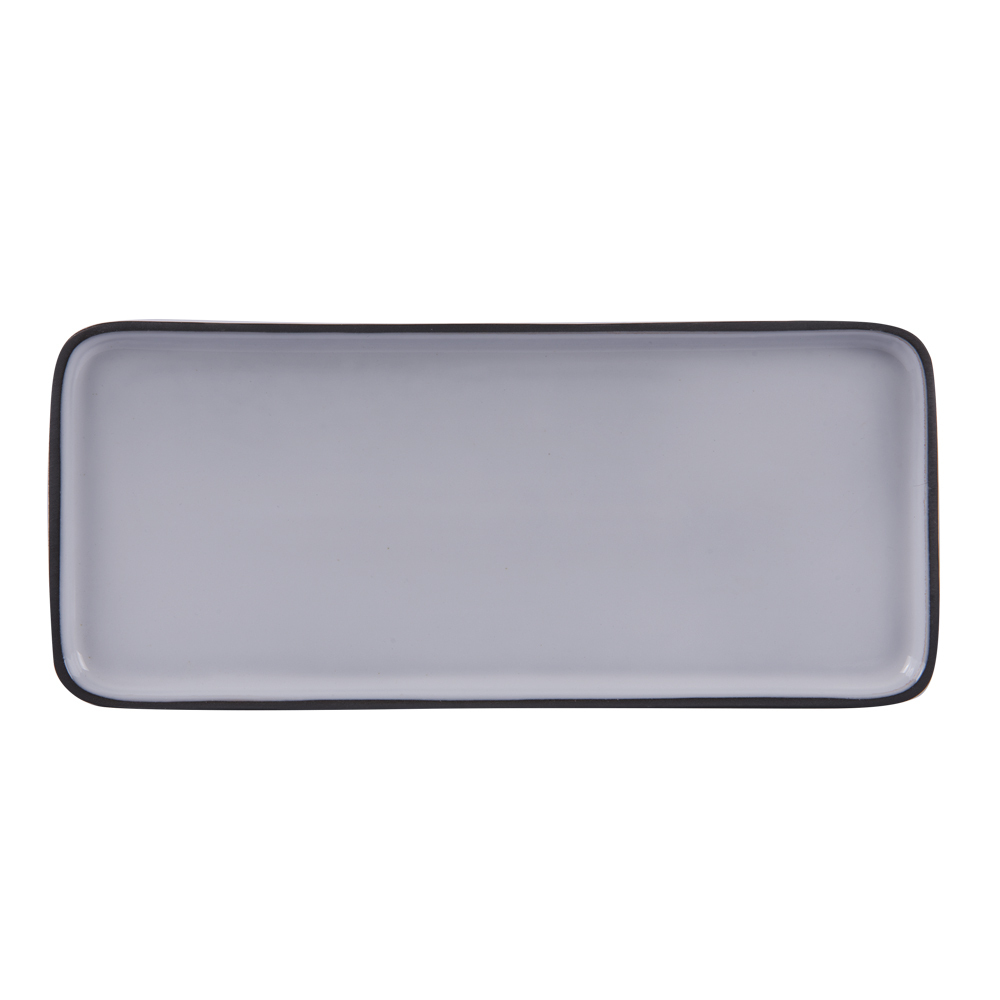 Table Passion - Plat rectangle 22x12 cm tikan blanc