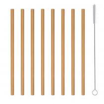 Metaltex - Set de 8 pailles en bambou avec goupillon