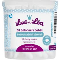 Luc Et Lea - Luc & Léa 60 cotons tiges embout bébé (batonnets ouatés)