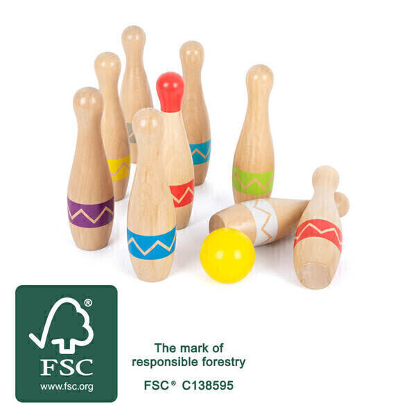Small Foot - Jeu de quilles en bois premium Small Foot - Jeu de quilles en bois premium