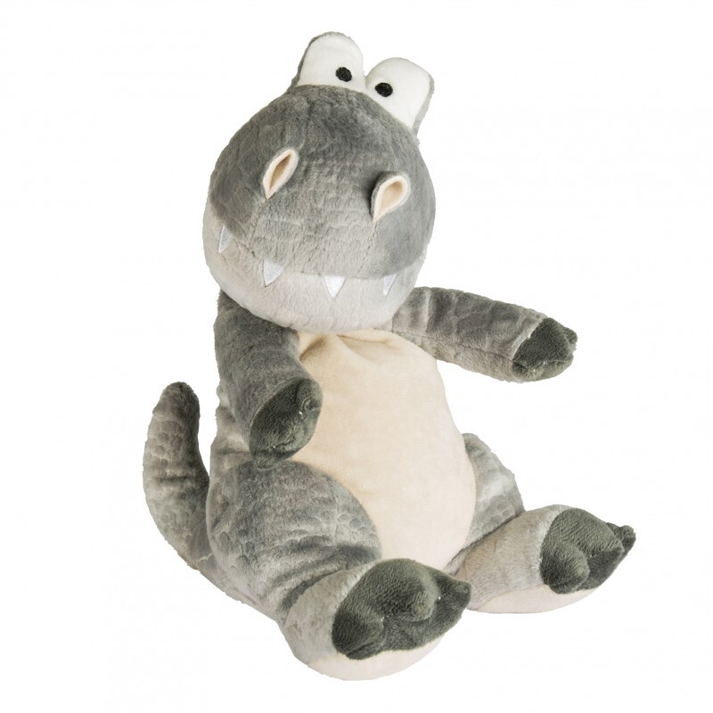 Pelucho - Peluche Bouillotte dino gris - Made in France