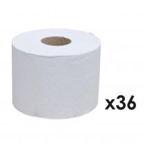 PAPECO - Papier toilette blanc 100% recyclé 600 feuilles x36 Ecolabel