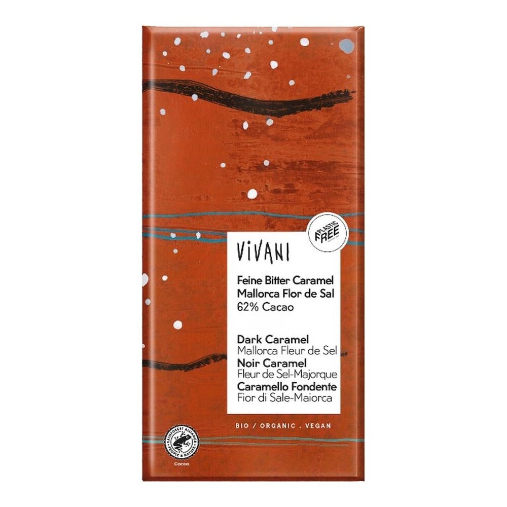 Vivani - Chocolat noir 62% au caramel fleur de sel vegan 80g bio