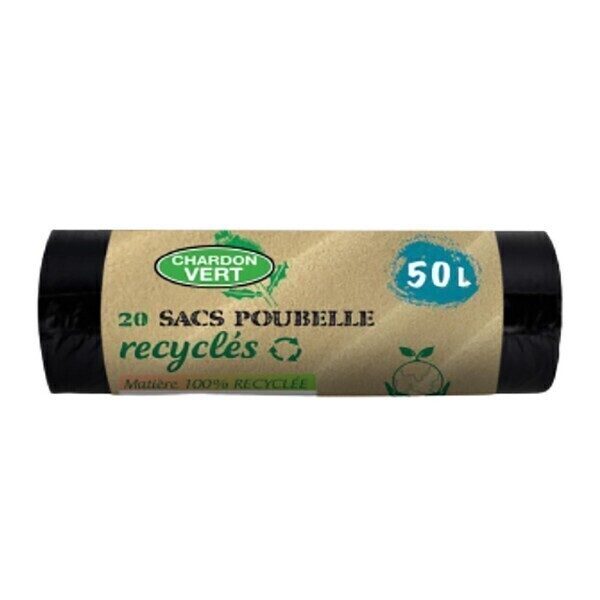 Chardon Vert - Sacs poubelle recyclés 20x50L