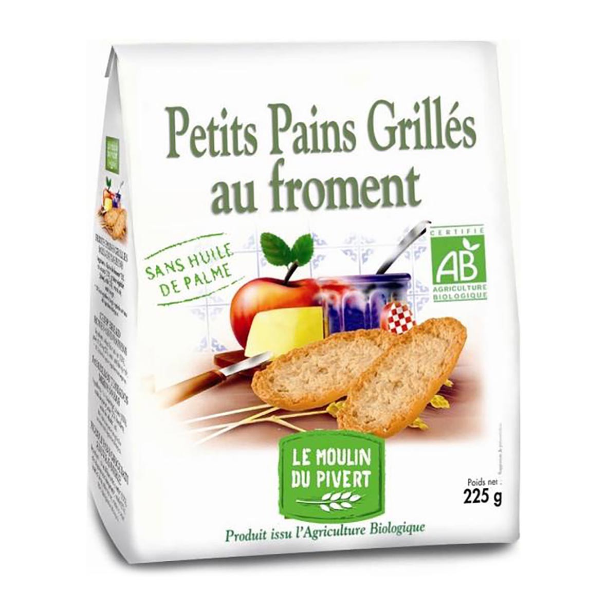 Le Moulin du Pivert - Petits pains grillés froment 225g bio