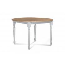 Hellin - Table extensible ronde bois D105 cm + 1 allonge- Pieds tournés -