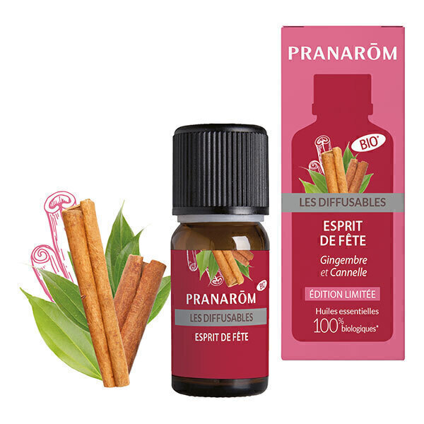 Pranarôm - Mélange d'huiles essentielles à diffuser Esprit de fête 10ml