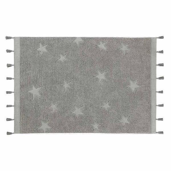 Lorena Canals - Tapis coton motif star - gris - 120 x 175