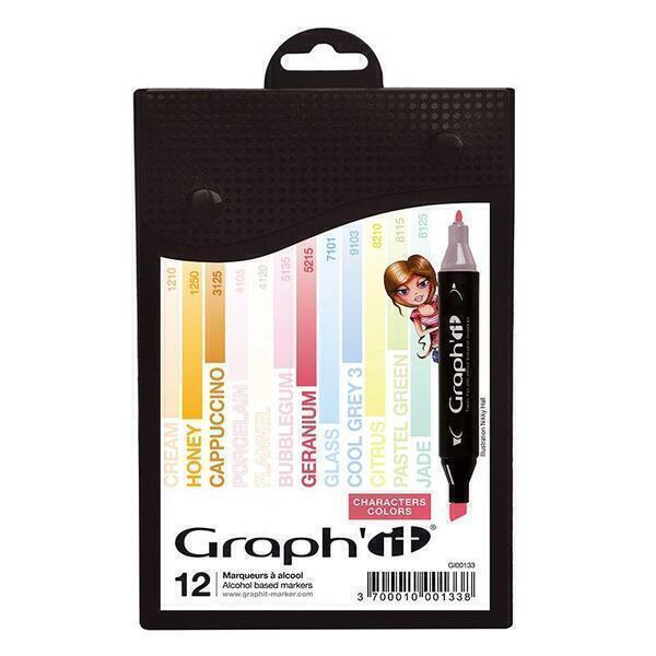 Graph'it - Set 12 marqueurs Graph'It - Characters colors