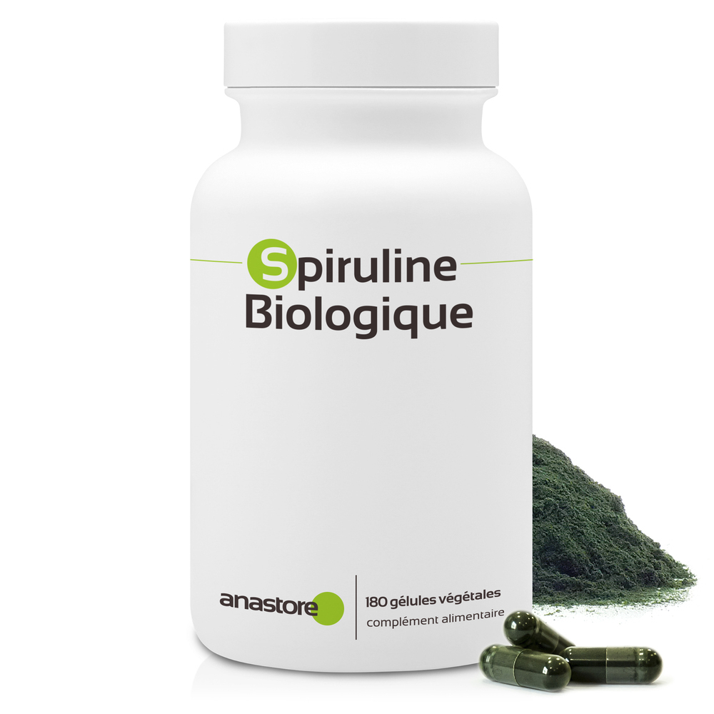 Anastore - Spiruline Bio * 500mg / 180 gélules *  riche en protéines et fer