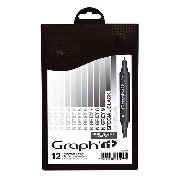 Graph'it - Set 12 marqueurs Graph'It - Neutral Greys colors