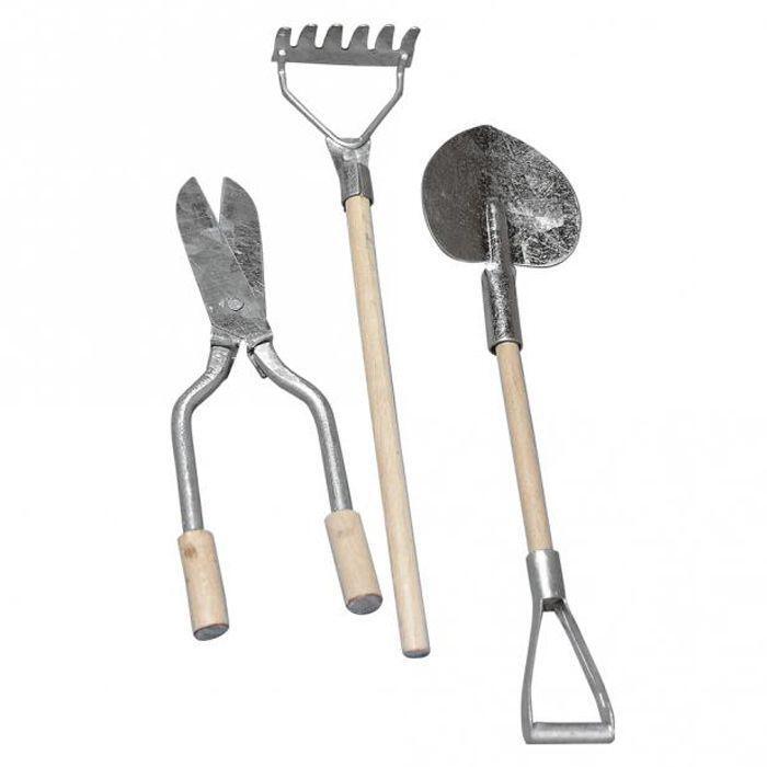 Rayher - 3 mini outils de jardin métal-bois 9-13 cm