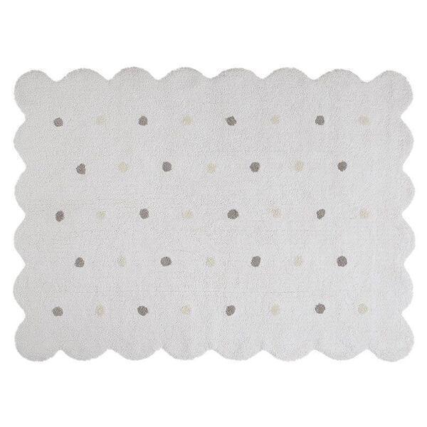 Lorena Canals - Tapis coton forme biscuit - blanc - 120 x 160