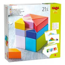 Haba - Jeu d'assemblage en bois 3D Cube Tangram - Dès 2 ans