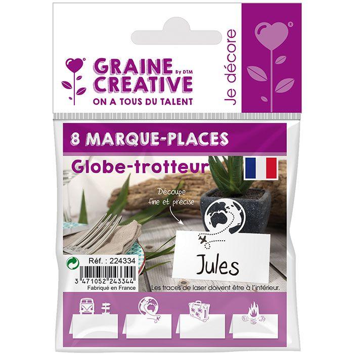 Graine Créative - 8 marque-places Globe-trotteur