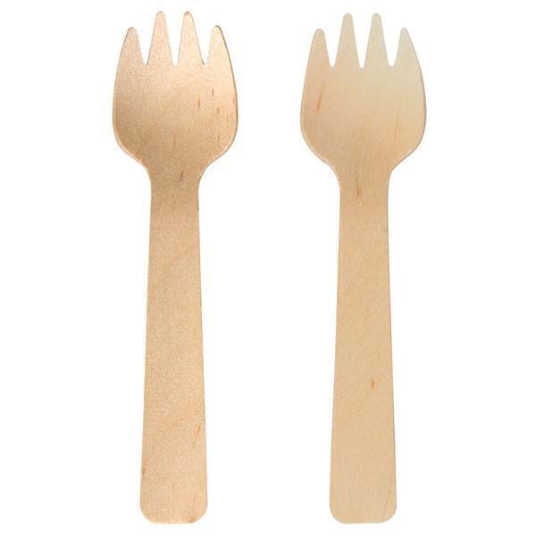 Rayher - 6 fourchettes en bois 10,5 cm