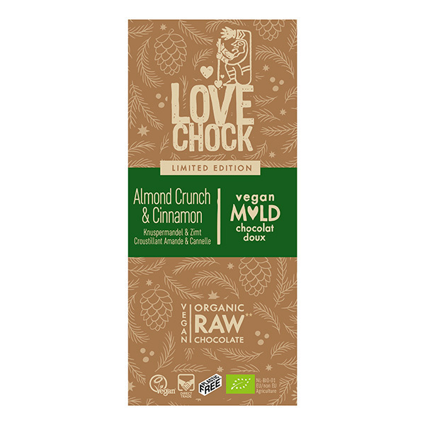 Lovechock - Tablette chocolat cru amandes et cannelle 70g