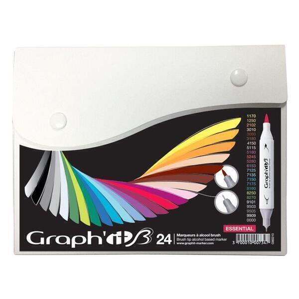 Graph'it - Set 24 marqueurs Graph'It Brush & Extra Fine - Essentiels
