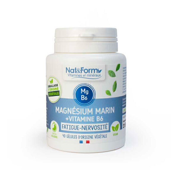 Nat & Form - Magnésium marin + vitamine B6 80 gélules