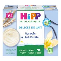 HiPP - Semoule au lait vanille dès 6 mois - 4x100g