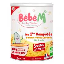 Bébé M - Compote instantanée banane fraise céréales 400g - Dès 6 mois