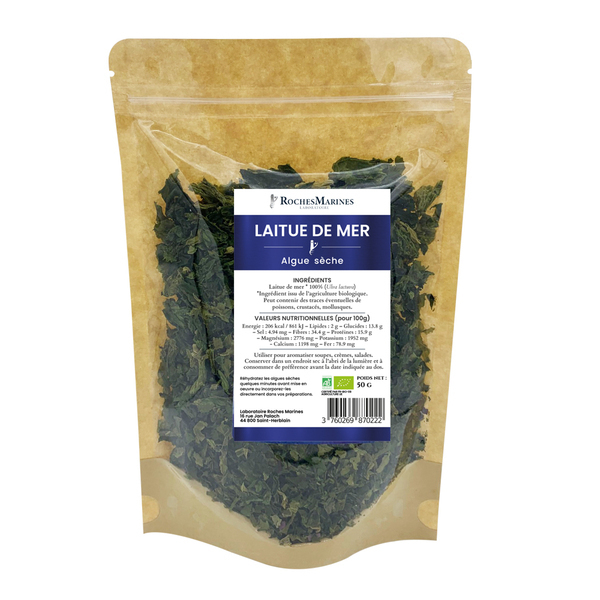 Roches Marines - Laitue de mer algue sèche en paillettes