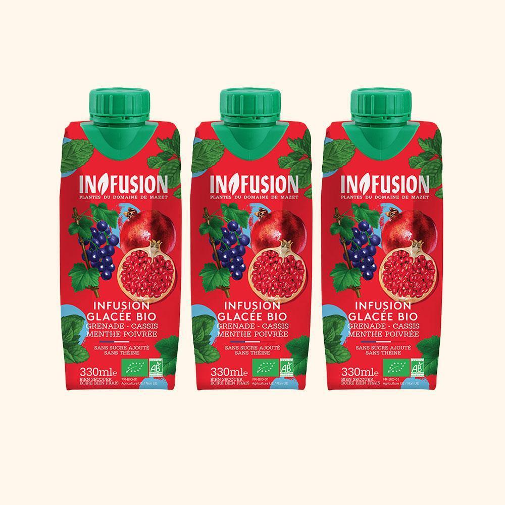 Infusion - Infusion Glacee Grenade Cassis Menthe Poivree Bio - 3 x 33cl