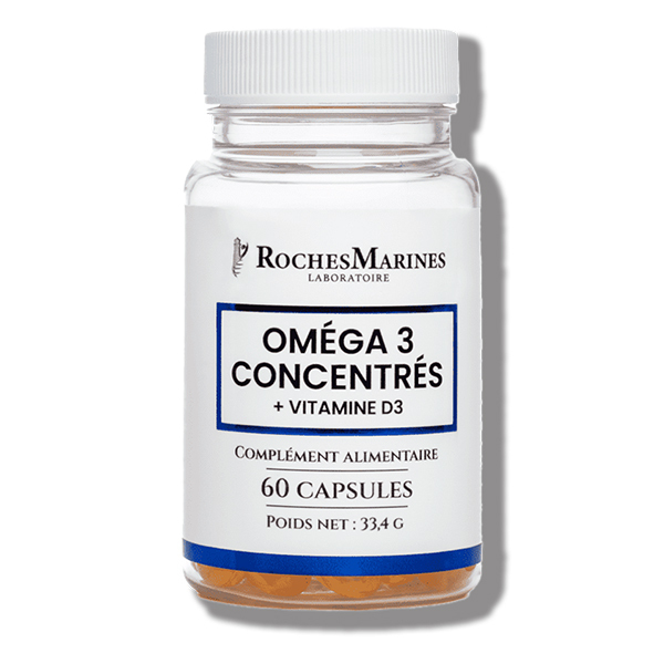 Roches Marines - Oméga 3 concentrés + Vitamine D3 - 60 capsules