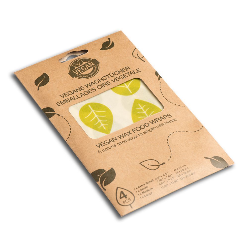 Nuts - Set de 4 feuilles emballage alimentaire Vegan