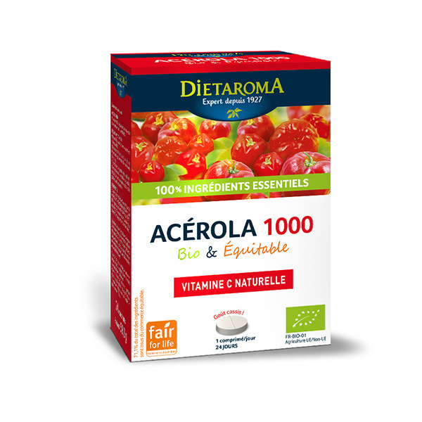 Dietaroma - Acérola 1000 équitable 24 comprimés