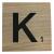 Lettre K scrabble en bois 10x10x0,6cm