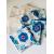 Lot de 10 lingettes lavables molleton de coton bio fleurs bleues