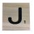Lettre J scrabble en bois 10x10x0,6cm