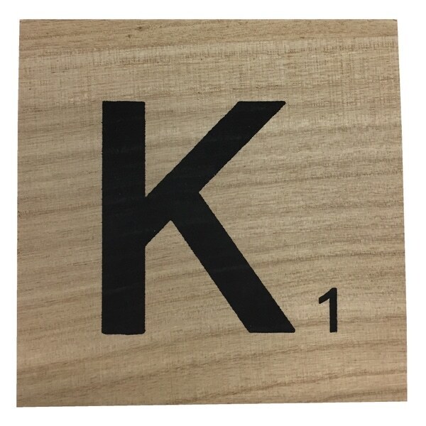 Zôdio - Lettre K scrabble en bois 10x10x0,6cm