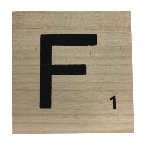 Zôdio - Lettre F scrabble en bois 10x10x0,6cm